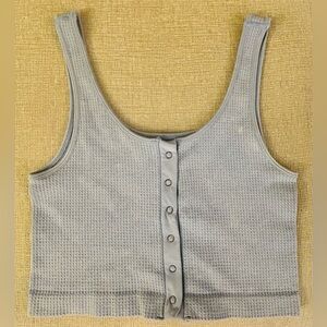 Aeropostale Light Blue Button-Front Tank Top size Medium